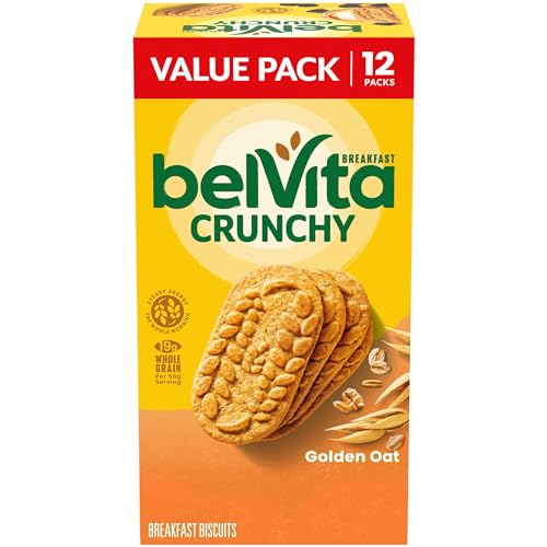 belVita Golden Oat Breakfast Biscuits, Value Pack, 12 Packs (4 Biscuits Per Pack)