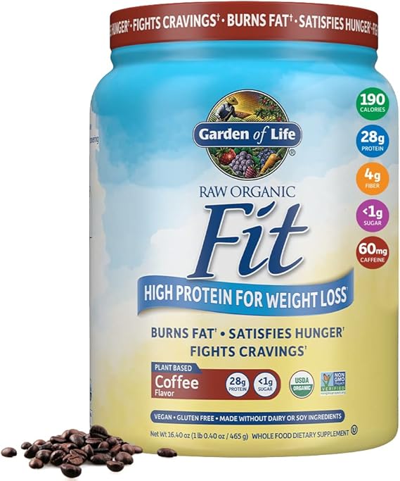 Garden of Life Raw Organic Fit Vegan Protein Powder Coffee