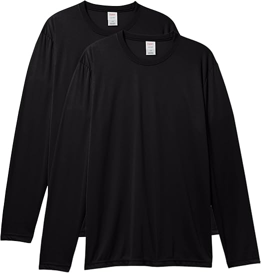 Hanes Sport Performance Long Sleeve T-Shirt, Performance Athletic Shirt, 2-Pack