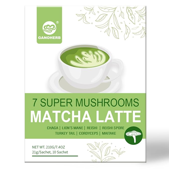 GANOHERB Mushroom Matcha Powder Latte