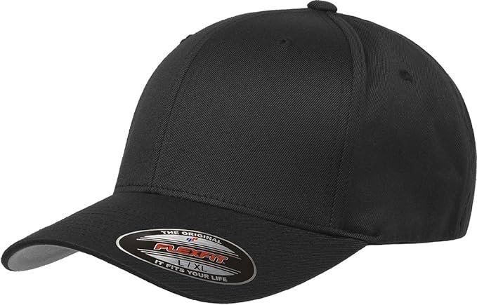 Flexfit Men’s Athletic Baseball Fitted Cap, Black, S/M