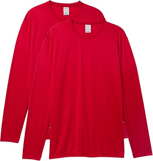 Hanes Sport Performance Long Sleeve T-Shirt, Performance Athletic Shirt, 2-Pack