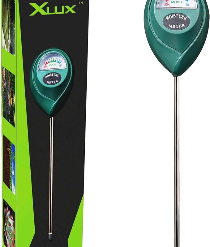 XLUX Soil Moisture Meter, Plant Water Monitor, Hygrometer Sensor for Gardening, Farming, indoor and outdoor plants, No Batteries Required