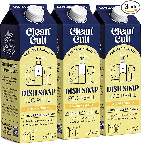 Cleancult Dish Soap Liquid Refills (32oz, 3 Pack)