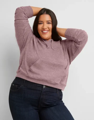 Hanes Originals Women’s French Terry Cropped Hoodie (Plus Size)