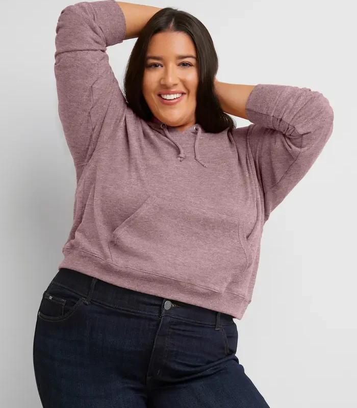 Hanes Originals Women’s French Terry Cropped Hoodie (Plus Size)