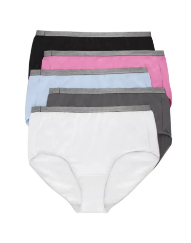 Hanes Just My Size Women's Stretch Cotton Brief Underwear, 5-Pack (Plus Size)