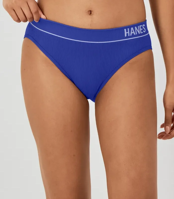 Hanes Originals Women's Seamless Rib Bikini Underwear, Assorted, 6-Pack