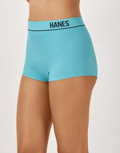Hanes Originals Women's Seamless Rib Boyfit Underwear, Assorted, 6-Pack