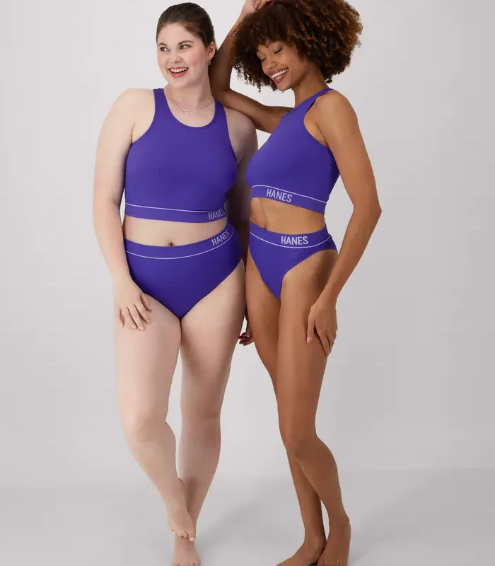 Hanes Originals Women's Seamless Rib Crop Bralette