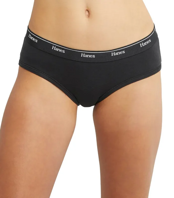 Hanes Originals Women's Hipster Underwear, Breathable Stretch Cotton, 3-Pack